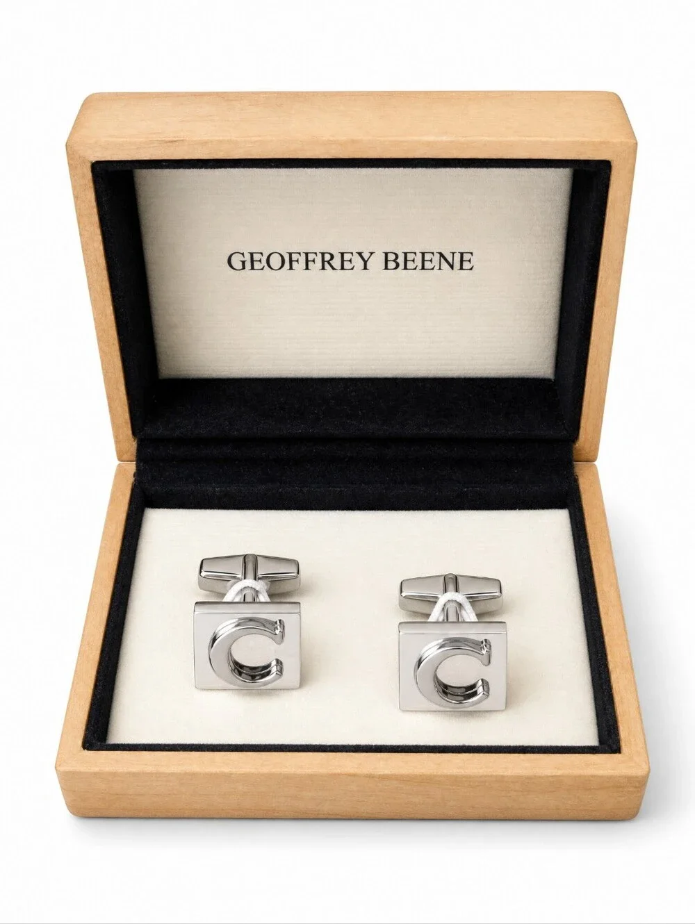 Geoffrey Beene Silver-Tone C Monogram Cufflinks